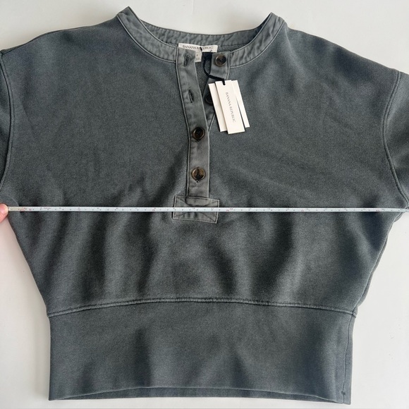 NWT Banana Republic French Terry Henley Sweatshirt S Yosemite Green $140 - Picture 11 of 13